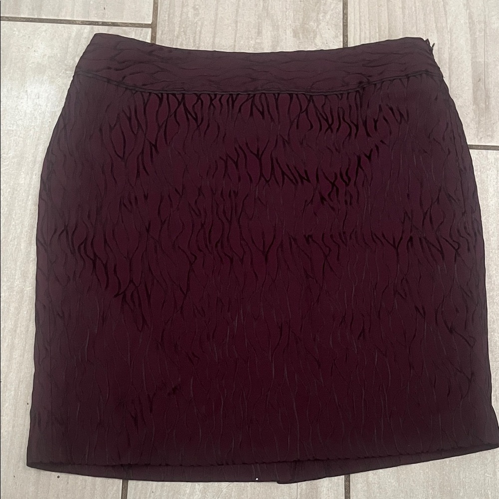 Ann Taylor Deep Burgundy Mini Skirt